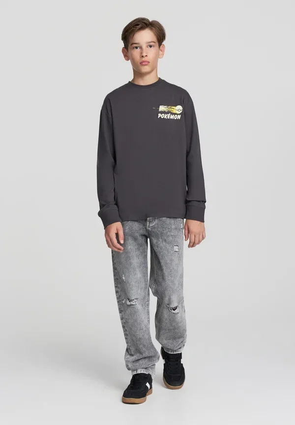 Джинсы из денима Straight leg jeans Terranova, серый