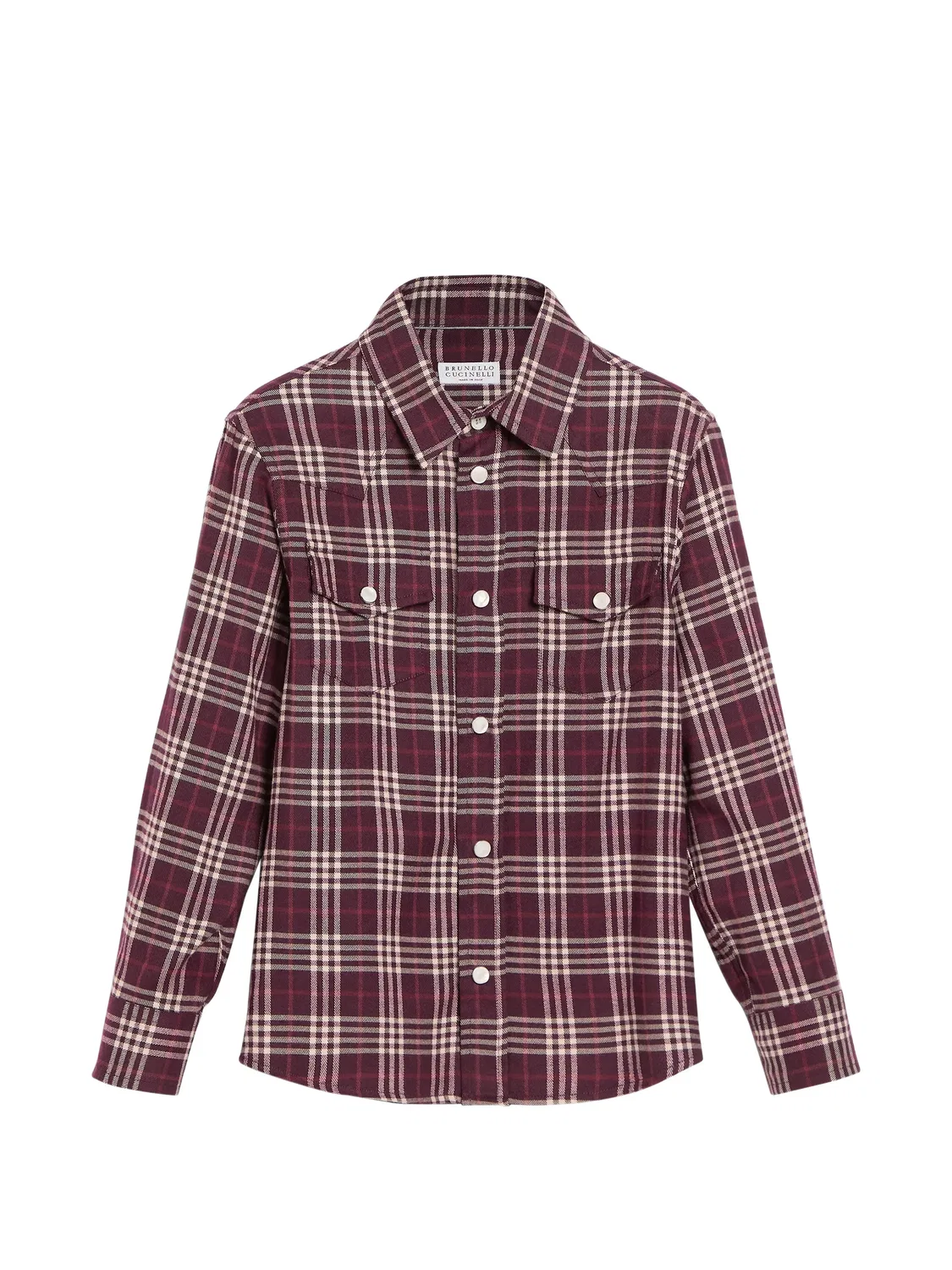 Рубашка в клетку тартан Brunello Cucinelli Kids, красный