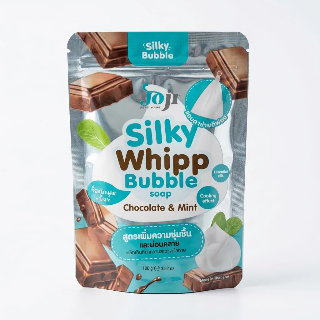 Мыло для душа Silky Whipp Bubble Soap, ALIBOOSTER, 100г, с шоколадно-мятным ароматом