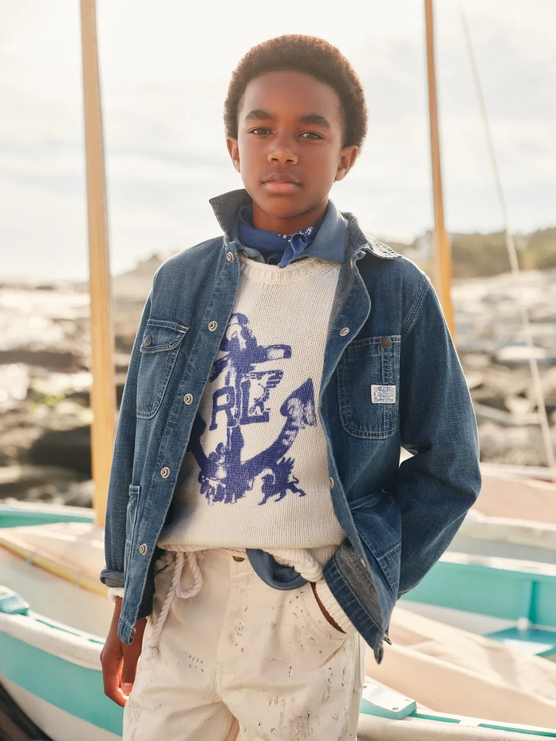 Свитер хлопковый Polo Ralph Lauren Kids, Cream Multi — фото 4