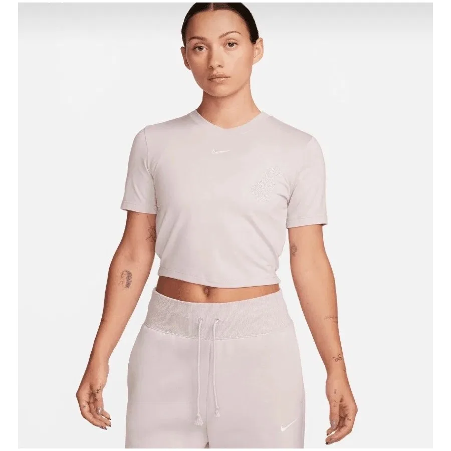 Женская футболка с коротким рукавом Nike Sportswear Essential Slim Cropped, Розовый