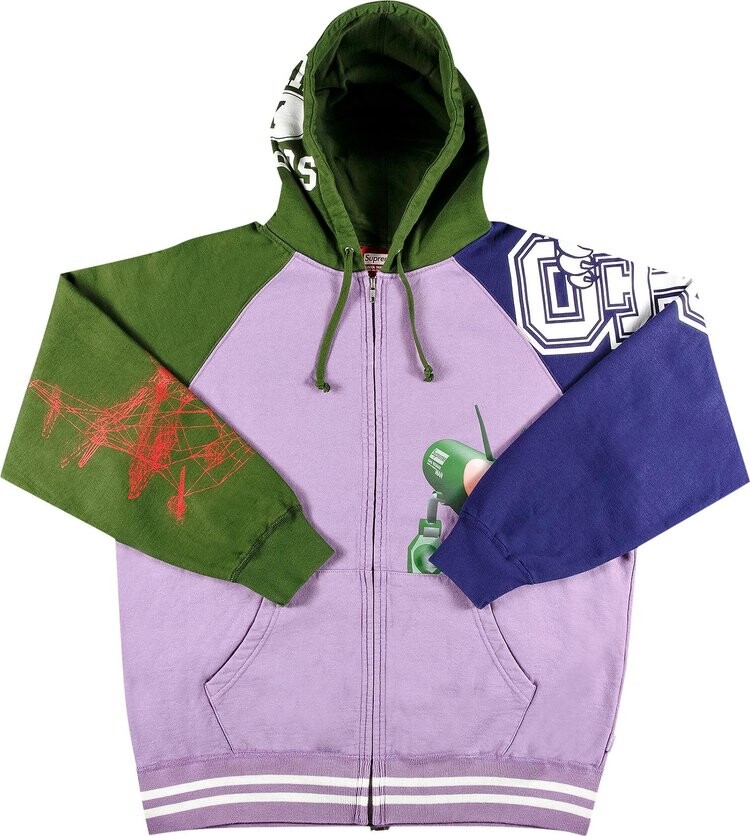 Толстовка Supreme x Junya Watanabe x Comme des Garçons MAN Zip Up Hooded Sweatshirt 'Violet', фиолетовый — фото 2