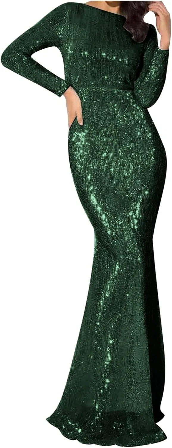 Женское вечернее платье с пайетками Bodycon, Green