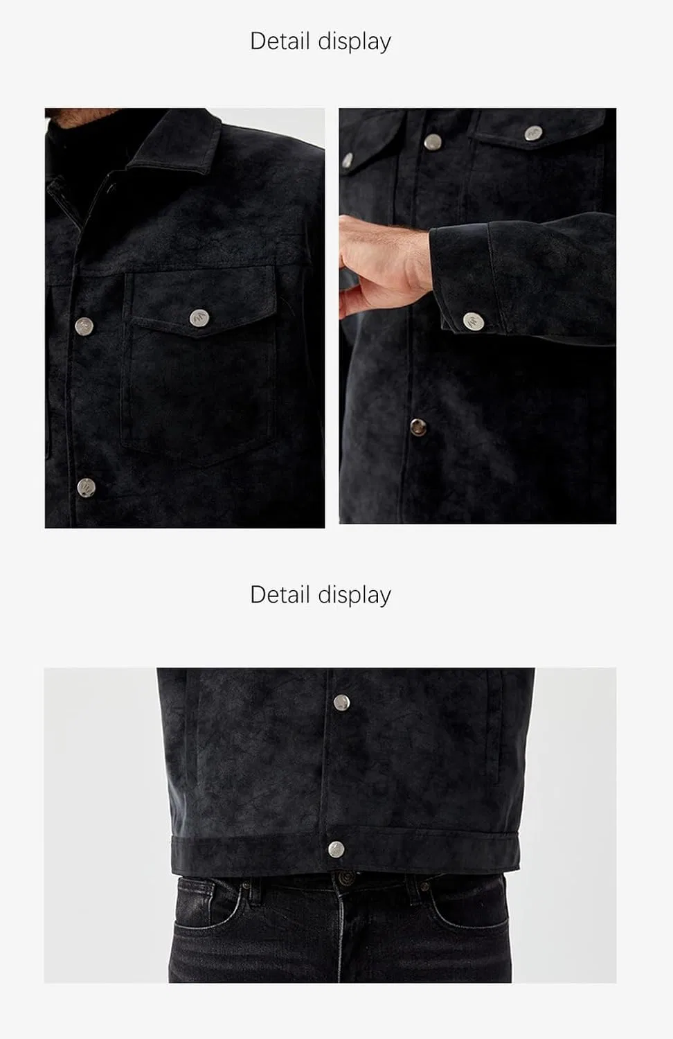 Мужская куртка-косуха из искусственной кожи с принтом, Faux Leather Trucker Jacket — фото 4
