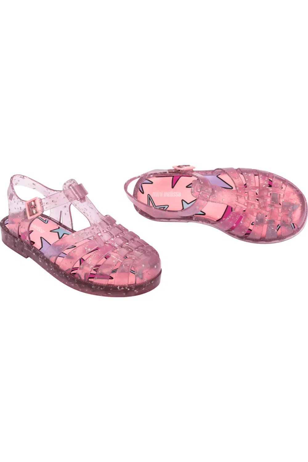 Сандалии детские с металлическим принтом Possession Mini Melissa, Glitter Pink — фото 4
