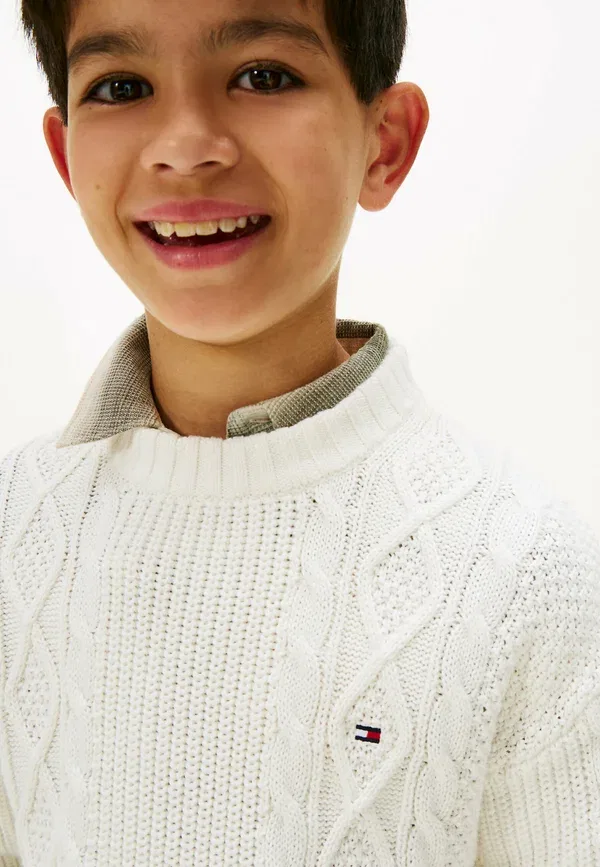 Джемпер с принтом Cable Mix Graphic Tommy Hilfiger Ivory Silk — фото 4