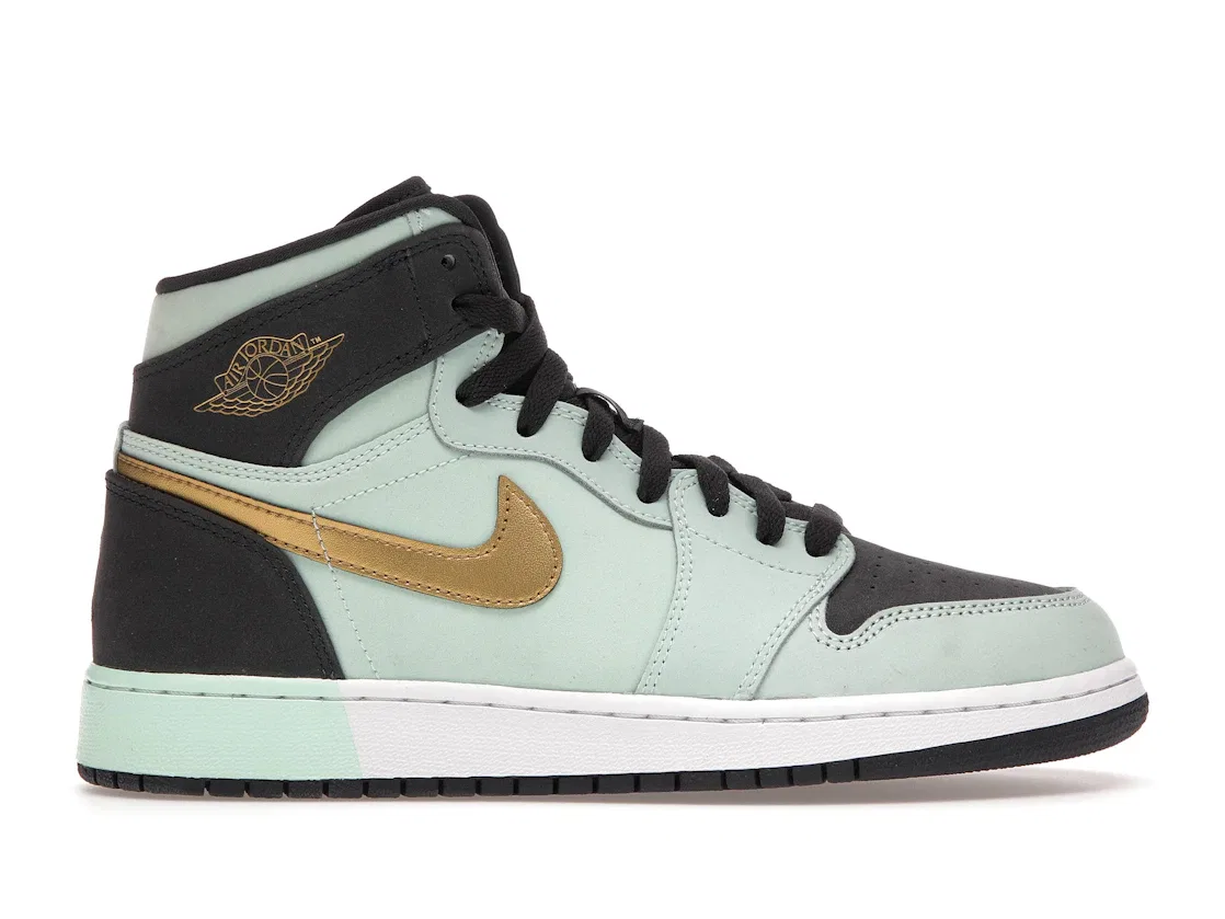 Детские кроссовки Lifestyle Jordan 1 Retro High Jordan, Mint Foam/Anthracite-White-Metallic Gold