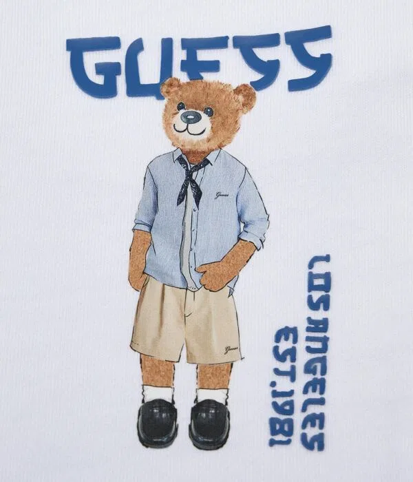 Детские шорты для мальчиков хлопковые Guess, белый — фото 3