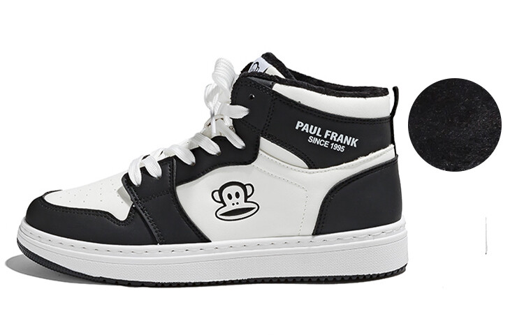 

Кроссовки paul frank Skateboarding Shoes Unisex High-top Black, белый/черный