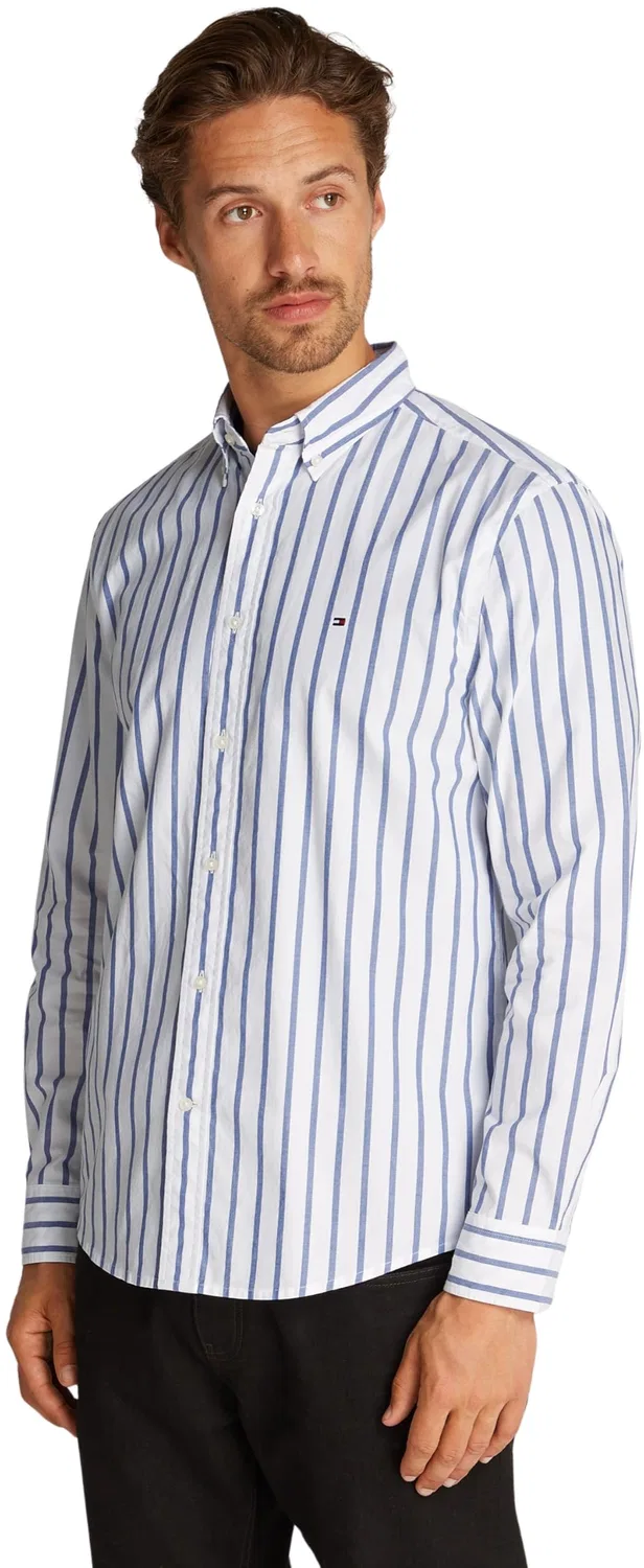 Мужская рубашка с длинным рукавом Flex Poplin Nautical Tommy Hilfiger, White (Optic White / Wedge Blue)