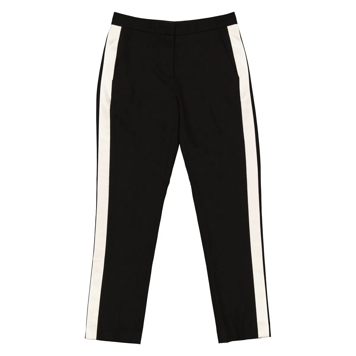 Брюки прямого кроя с шелковыми полосами Hanover Silk Stripe Wool Straight Fit Tailored Trousers Burberry, Black — фото 4