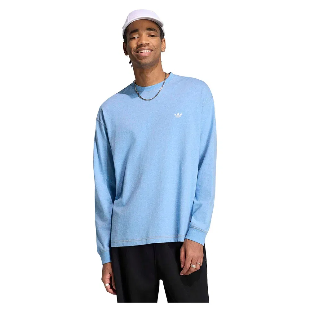 Футболка с длинным рукавом Trefoil Essentials Melange Adidas Originals, синий