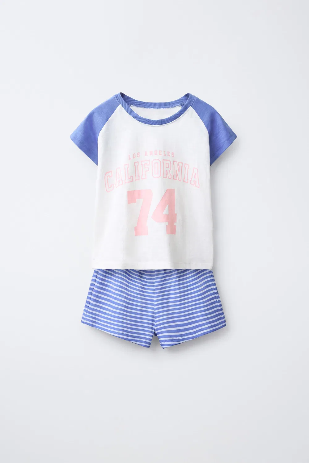 Пижама с принтом "Varsity" для детей 6-14 лет. ZARA, Blue/White
