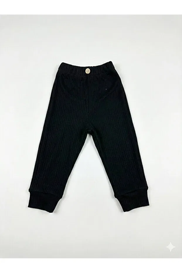 Детские леггинсы для девочек хлопковые Tinytrends, Black