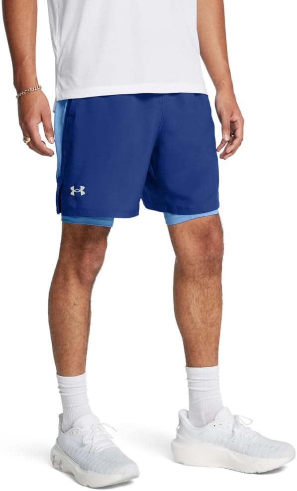 

Under Armour мужские шорты Launch Run 7-inch 2-in-1, (432) Tech Blue/Horizon Blue/Reflective