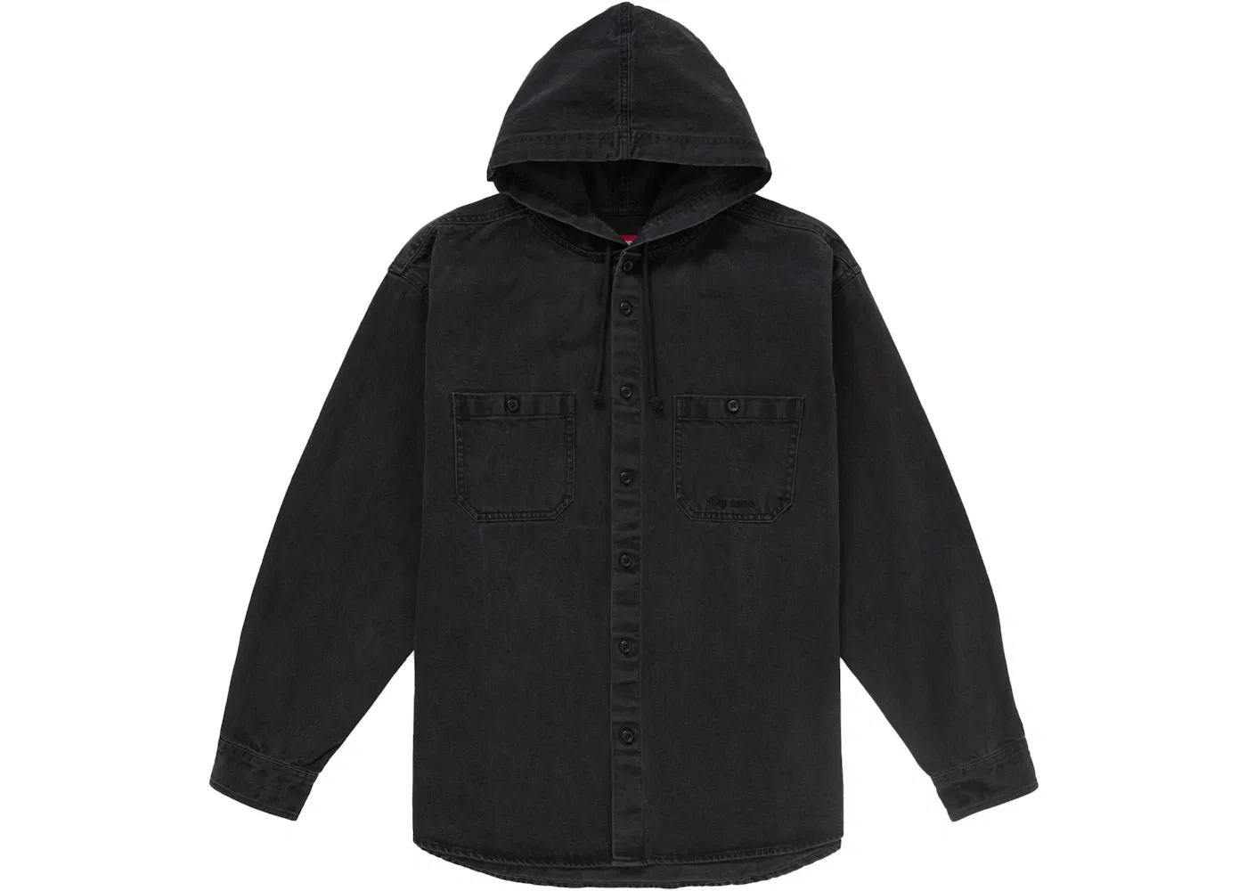 Мужская джинсовая рубашка с капюшоном Supreme, Black