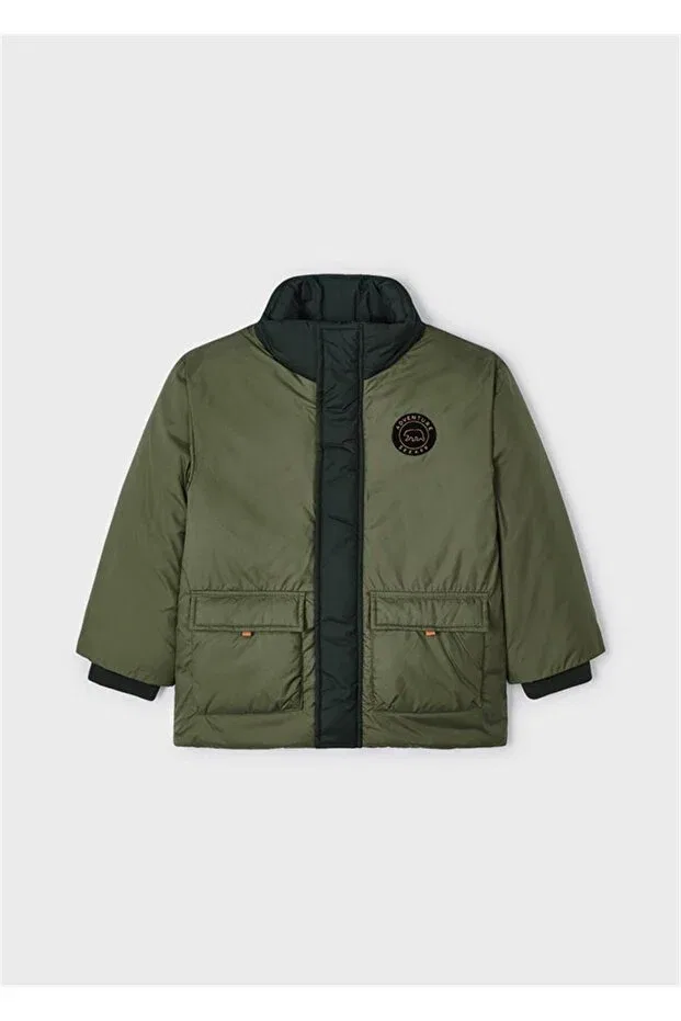 Детский спортивное пуховик без капюшона Mayoral, Khaki — фото 2