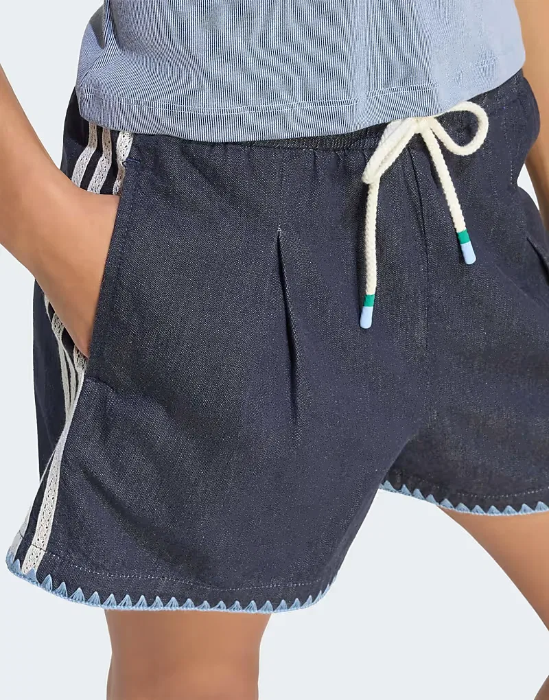 шорты Adidas Originals Resort из джинсовой ткани индиго — фото 4