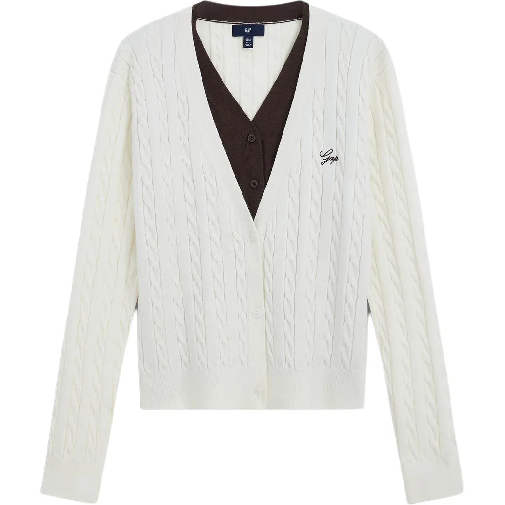 Женский кардиган с V-образным вырезом, модератный крой, GAP, Ivory White