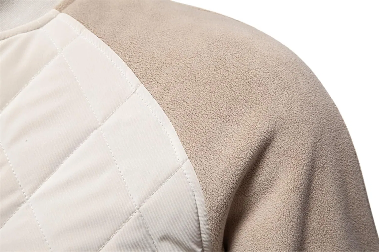 Мужская куртка-бомбер стеганая, модель Bomber Jackets, абрикосовый — фото 4