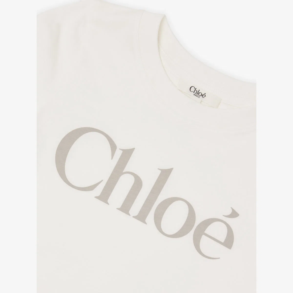 Хлопковая футболка с длинными рукавами и логотипом, размер 4-14 лет Chloe, кремовый — фото 2