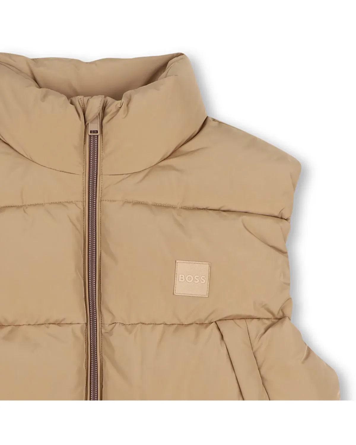 Детский жилет для мальчиков стеганый BOSS Kidswear, Light Brown — фото 2