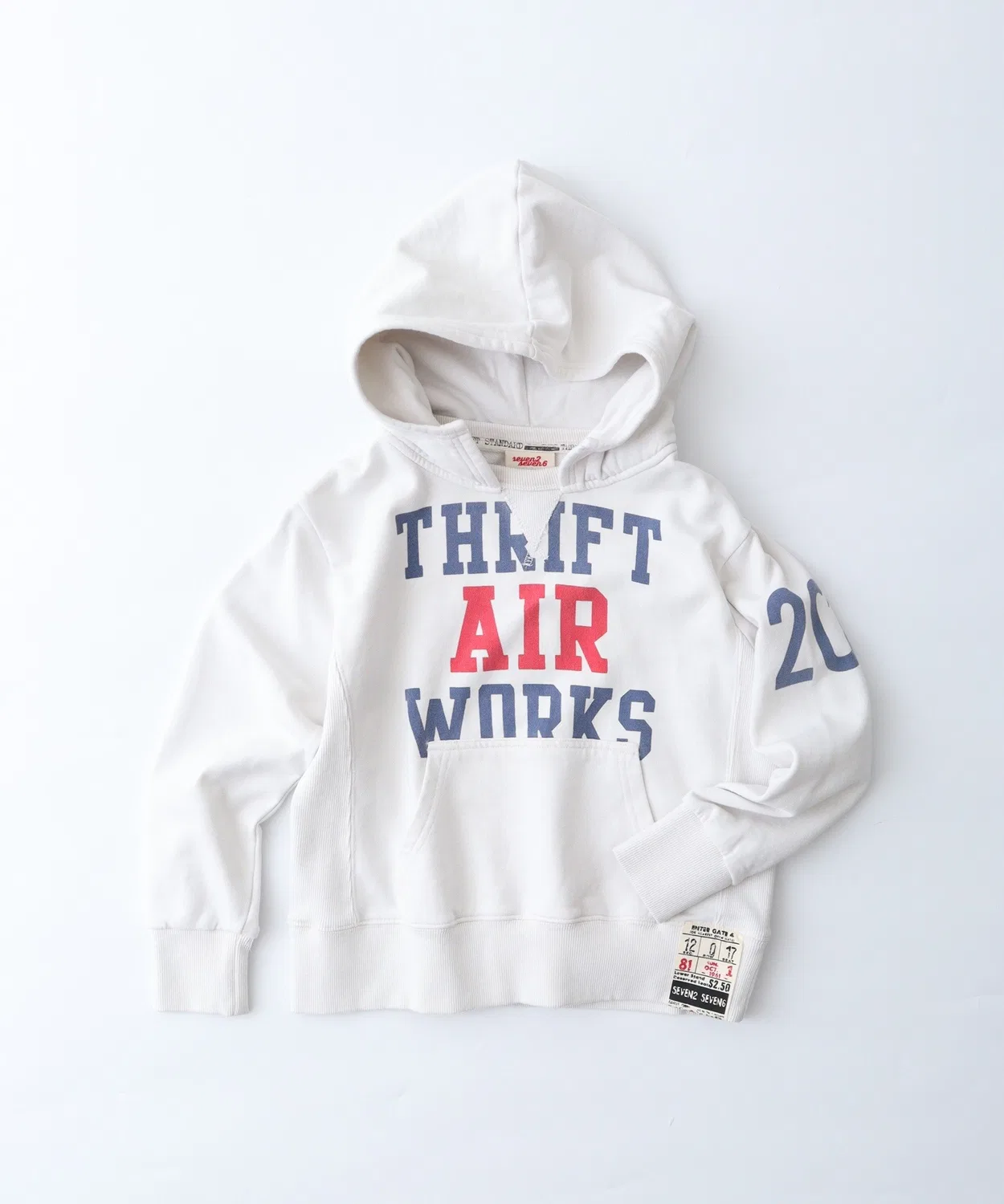 Детский худи с длинным рукавомVintage Like FUNALIVE, Off White