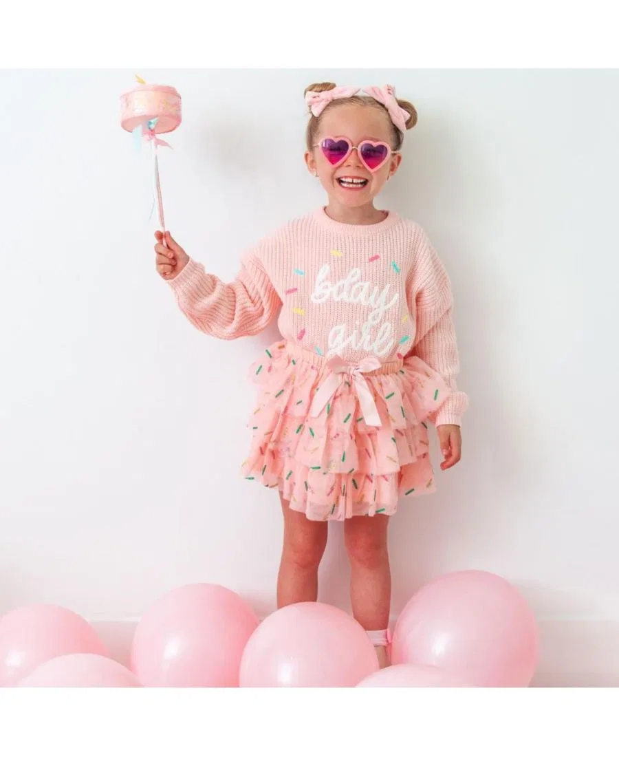 Юбка-пачка из фатина с блестками Birthday Girl Sprinkle Tiered Tutu Sweet Wink, Ballet Pink — фото 2