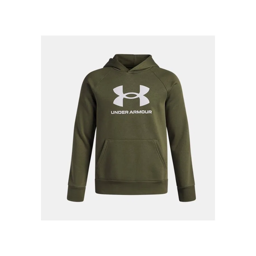 Детский свитшот с капюшоном, с длинным рукавом, модель UA Rival Fleece Big Logo, Under Armour, Синий
