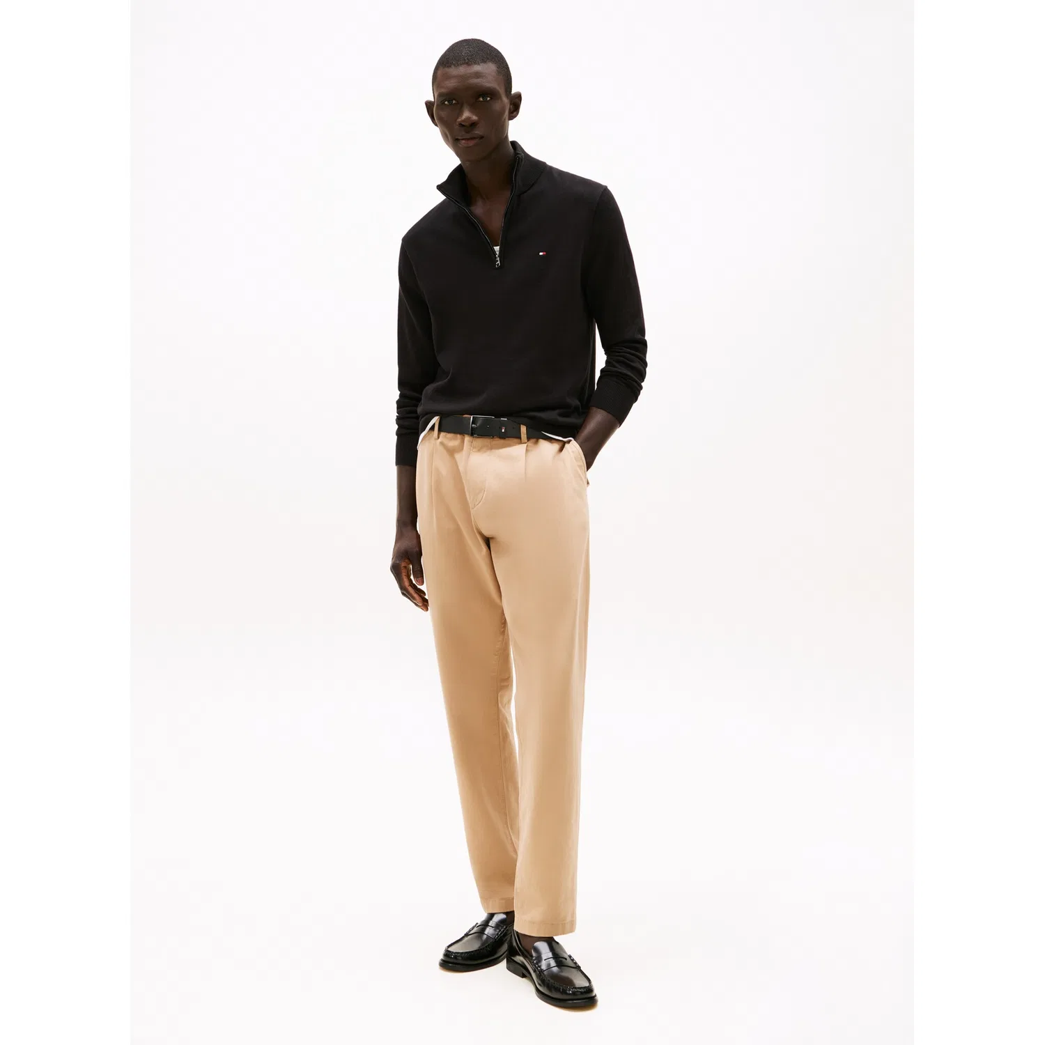Мужской свитер водолазка с молнией Tommy Hilfiger, Black — фото 4