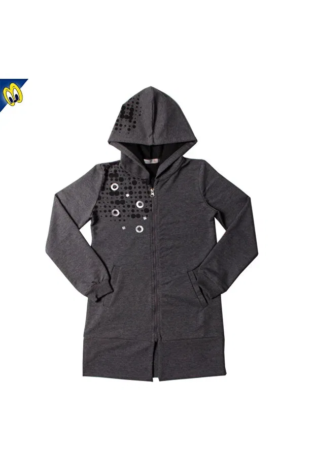 Детский кардиган для девочек с принтом Toontoy, Anthracite