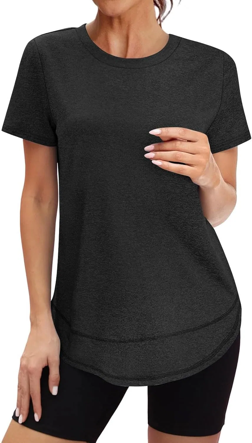 Женская футболка с защитой UPF 50+ Short Sleeve Workout, Black — фото 2