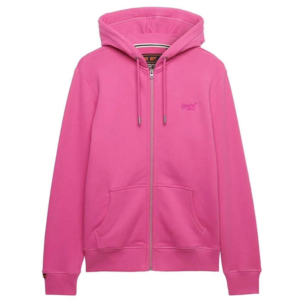 Худи на молнии Essential Logo Superdry, розовый