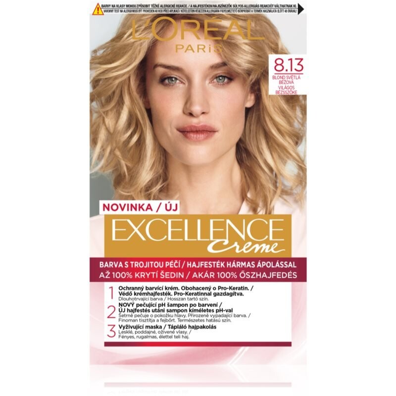 

Краска для волос L’Oreal Paris Excellence Creme оттенок 8.13 Blond Clair Beige 1 шт
