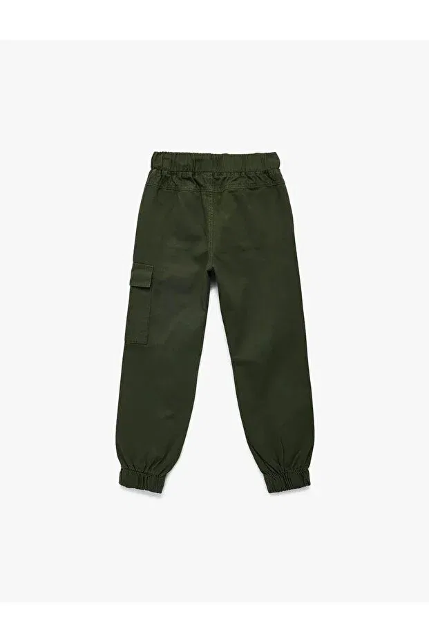 Детские брюки для девочек карго со шнуровкой Beli Lace-Up Cargo Koton, Khaki — фото 2