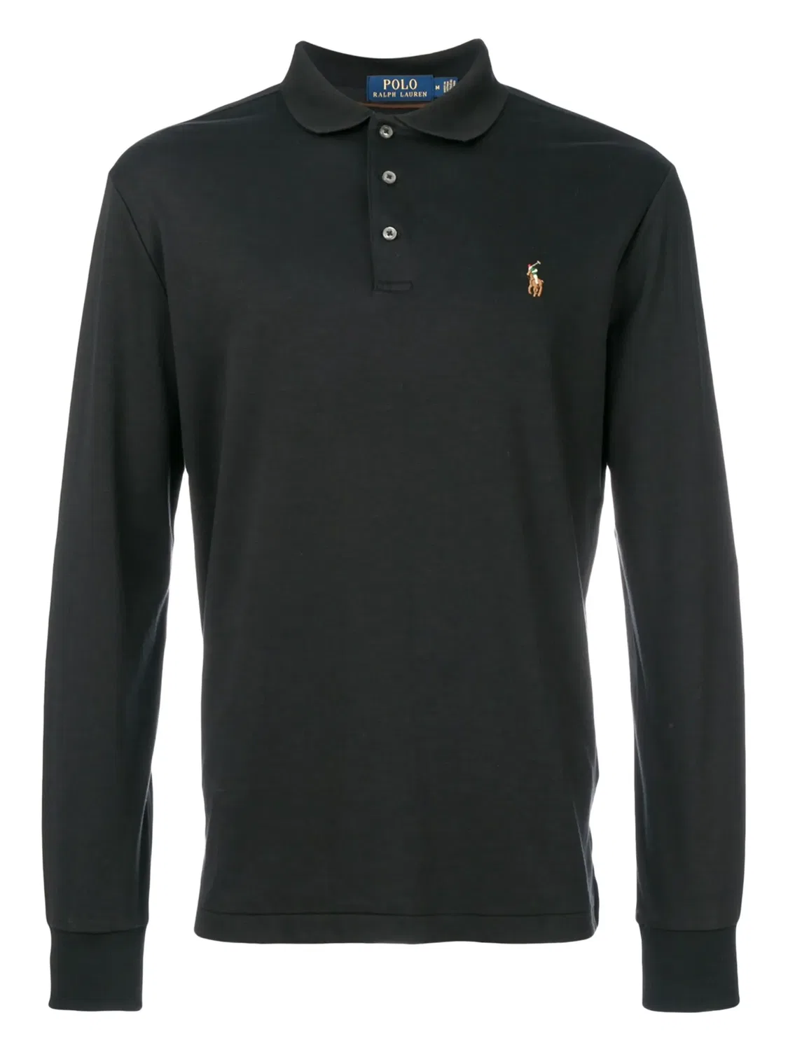 Поло с длинным рукавом в черном цвете Polo Ralph Lauren, черный
