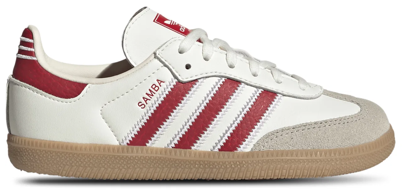 Кроссовки для мальчиков Samba OG Adidas, цвет Off White/Gum/Better Scarlet