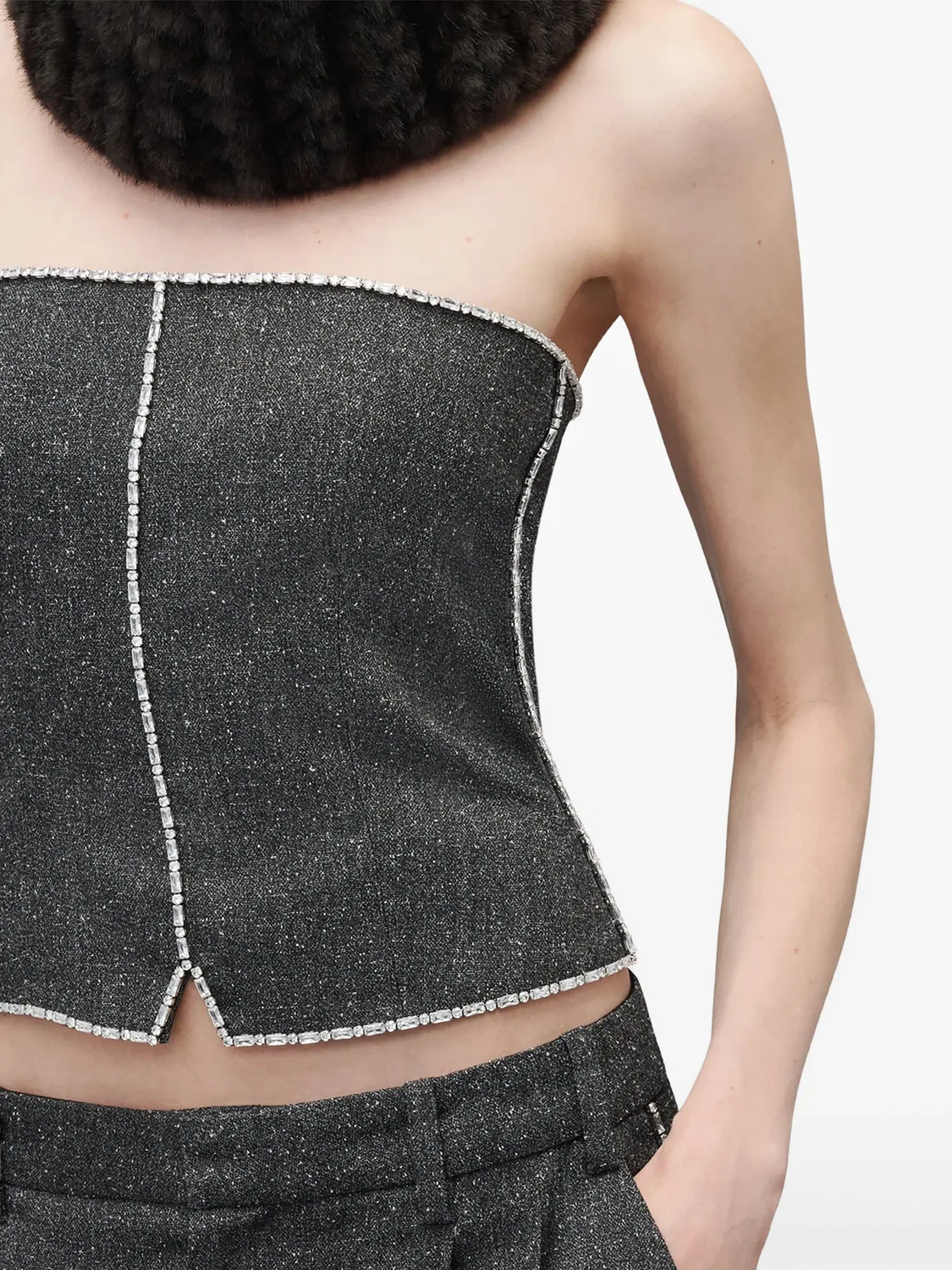 Бюстье без бретелей серое Alexander Wang, серый — фото 2