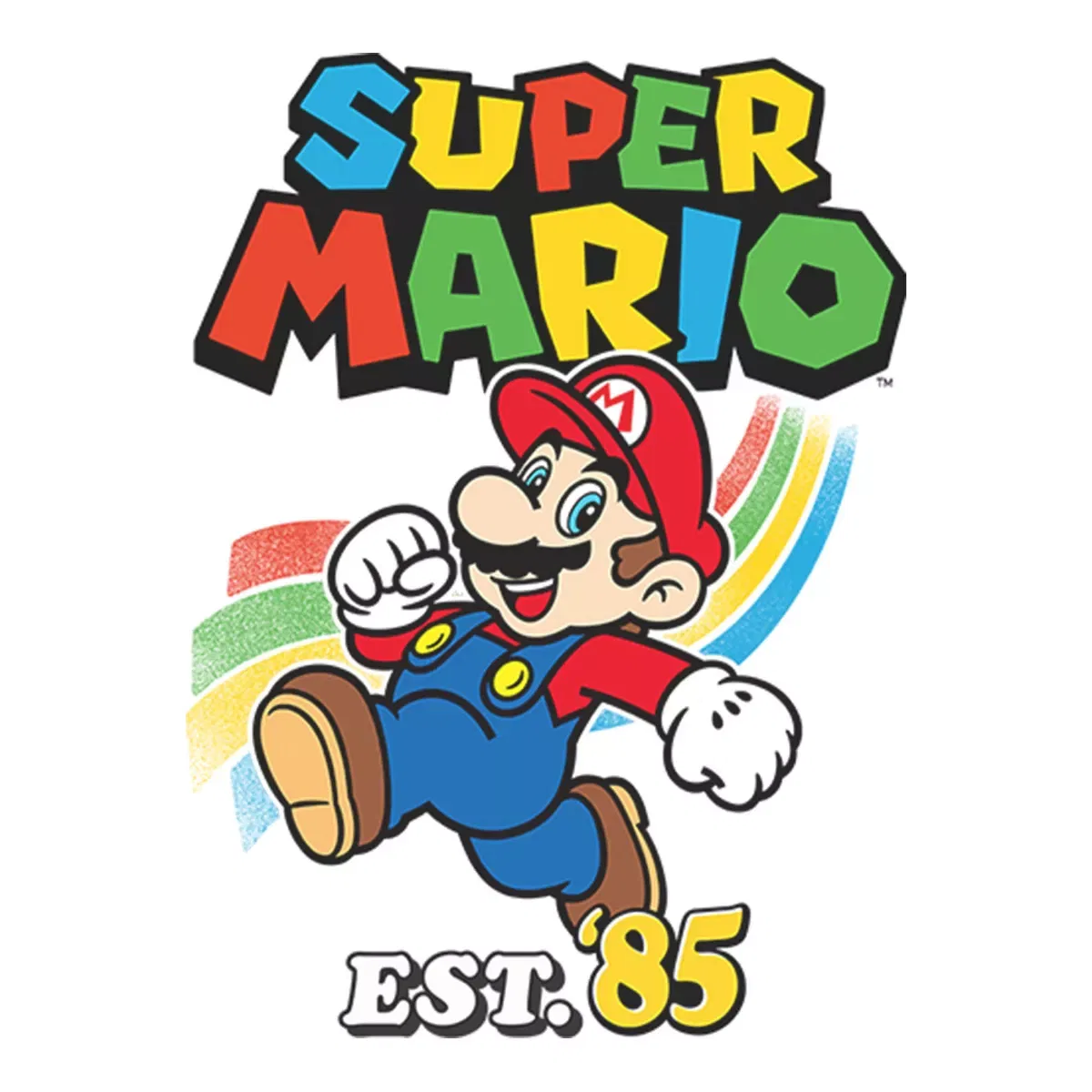 Детская футболка с принтом Graphic Boxy Cropped Nintendo, Est. '85, Цвет White — фото 2
