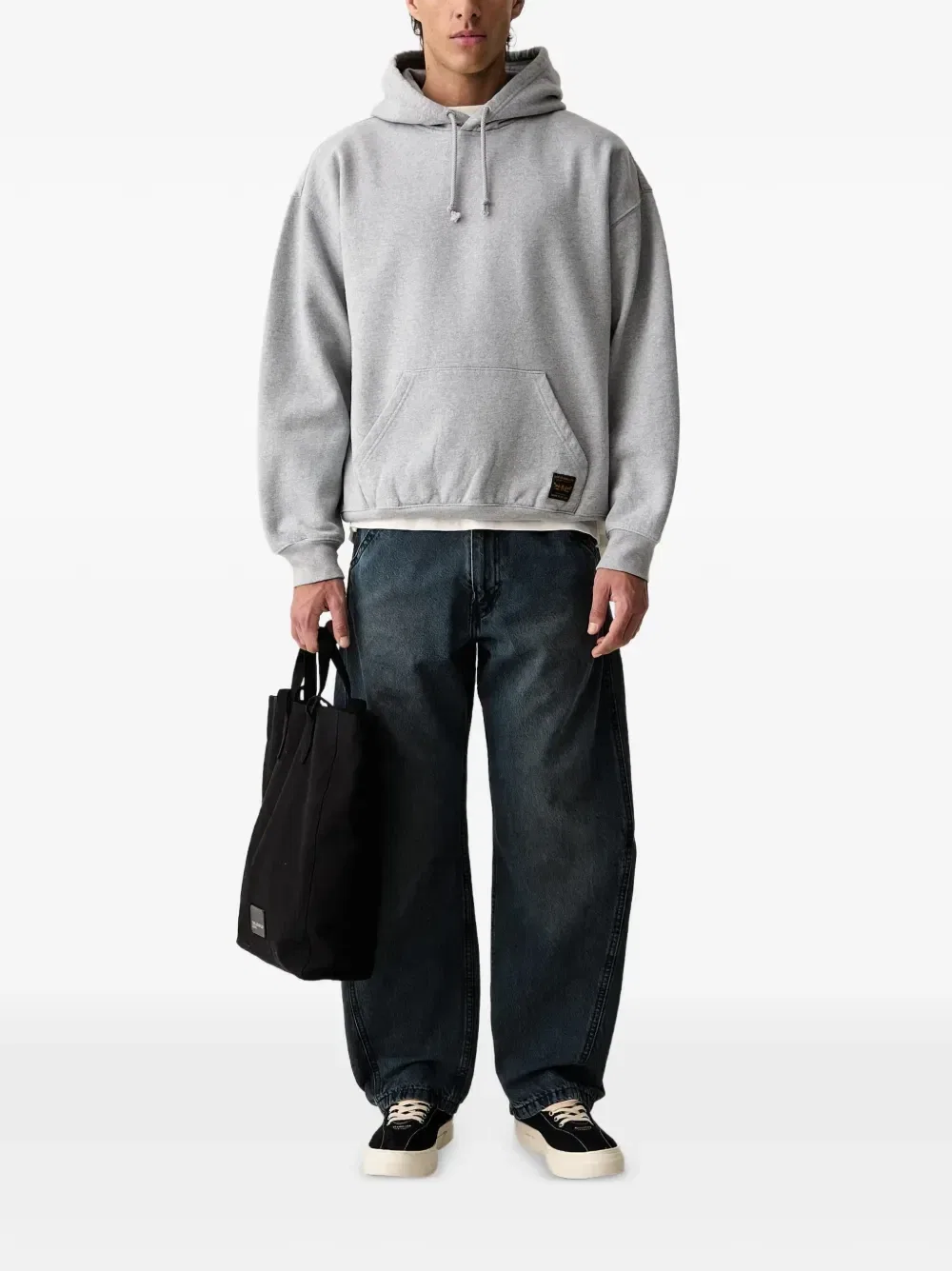 Толстовка Levi's Workwear с логотипом и карманом-кенгуру, серый — фото 2