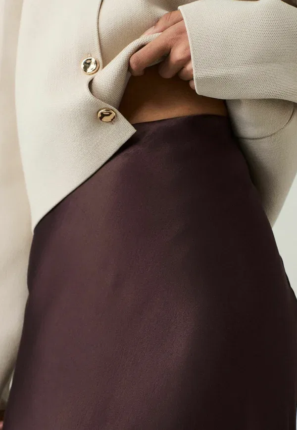 Юбка сатин Maxi skirt Next, chocolate brown, коричневый/шоколадный — фото 4
