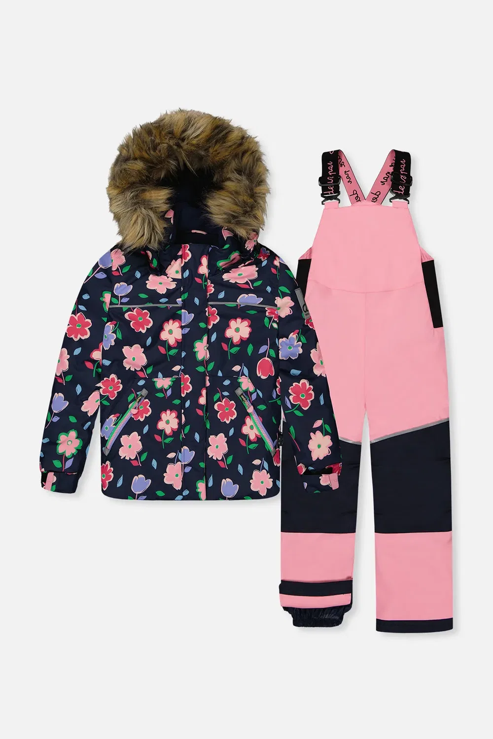 Детский зимний комбинезон из двух предметов с цветочным принтом Discover Deux par Deux, Blue Floral Print