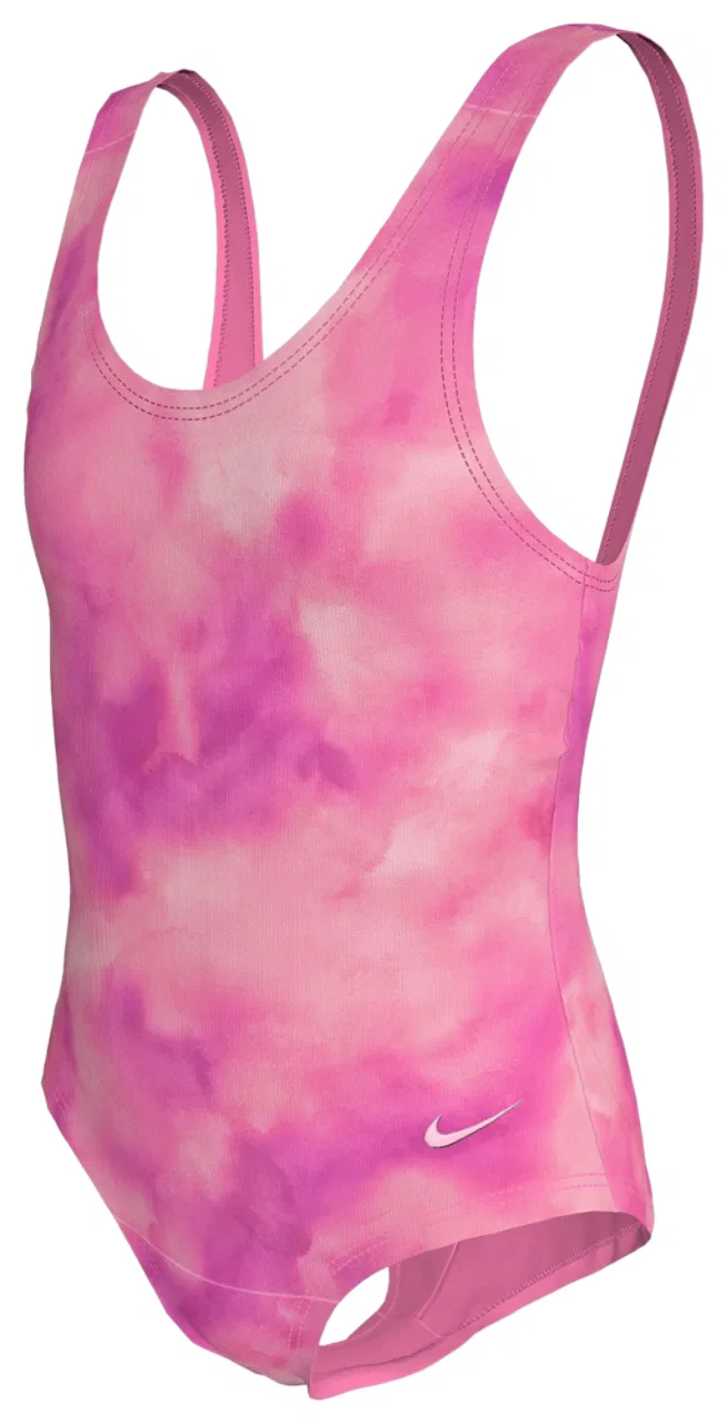 Купальник для девочек U-Back One Piece Nike, цвет Yellow/Pink Glow — фото 3