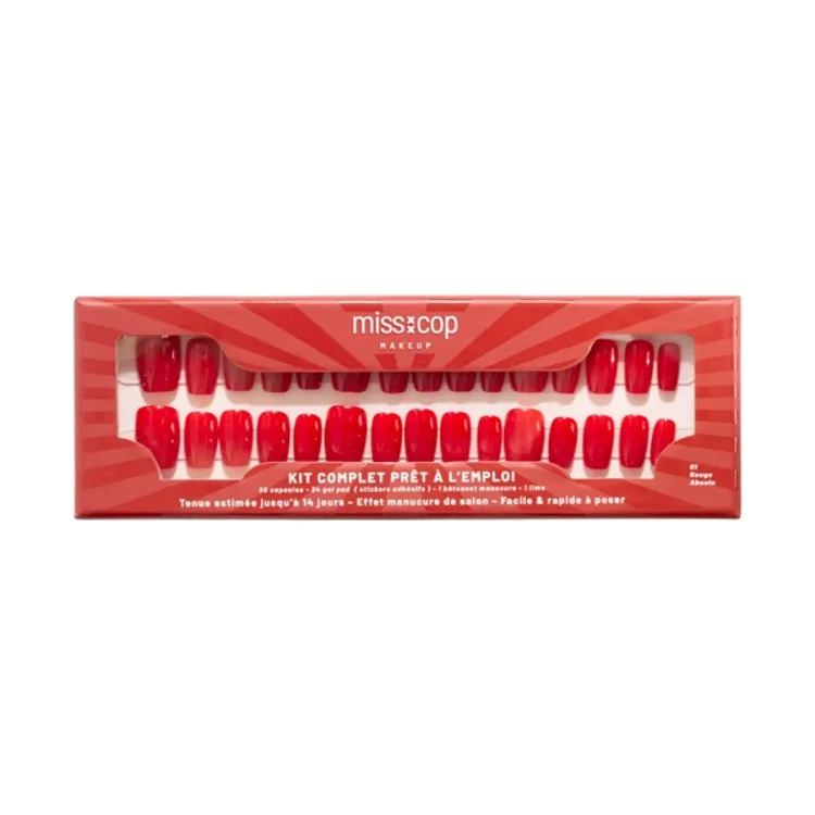 Набор накладных ногтей Miss Cop Faux Ongles, 01 Rouge Absolu