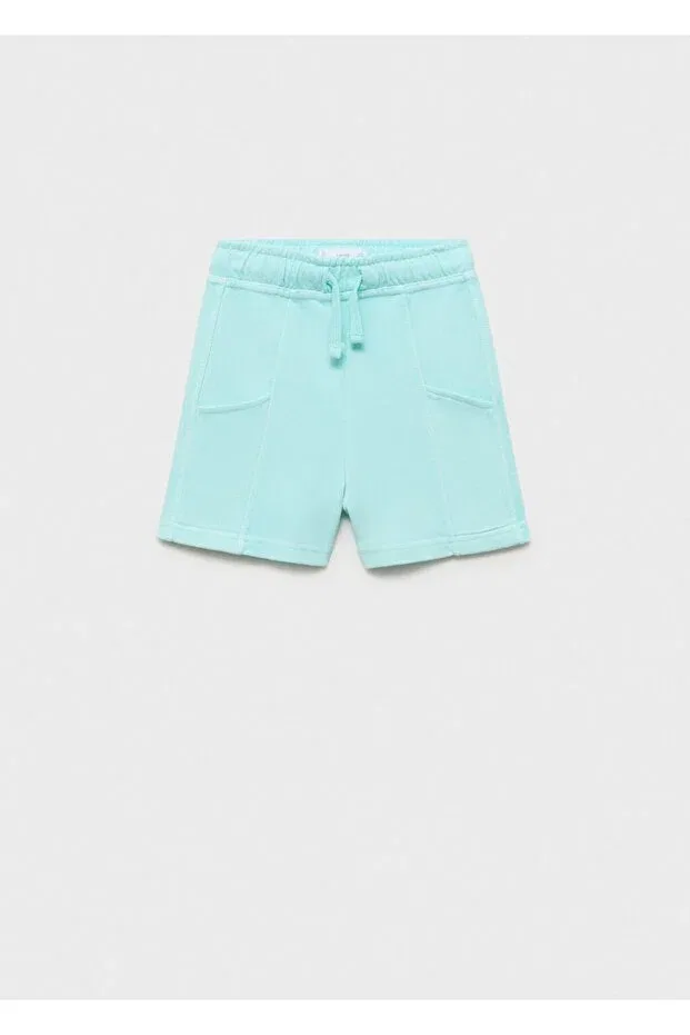 Детские шорты для девочек хлопковые Mango Kids, Water Green