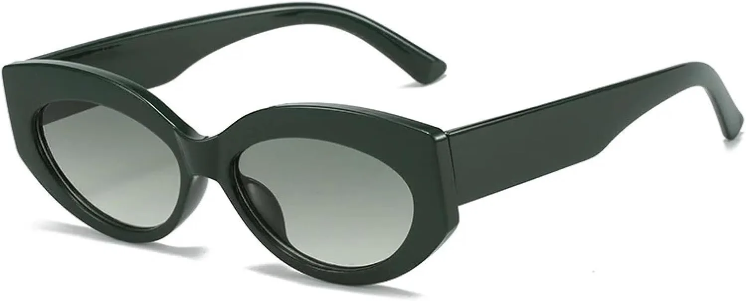 

Ретро-солнцезащитные очки «кошачий глаз» с желейными линзами, модные для женщин, овальные линзы, защита от УФ-излучения UV400, для мужчин HHZZYVY, Dark Green Green