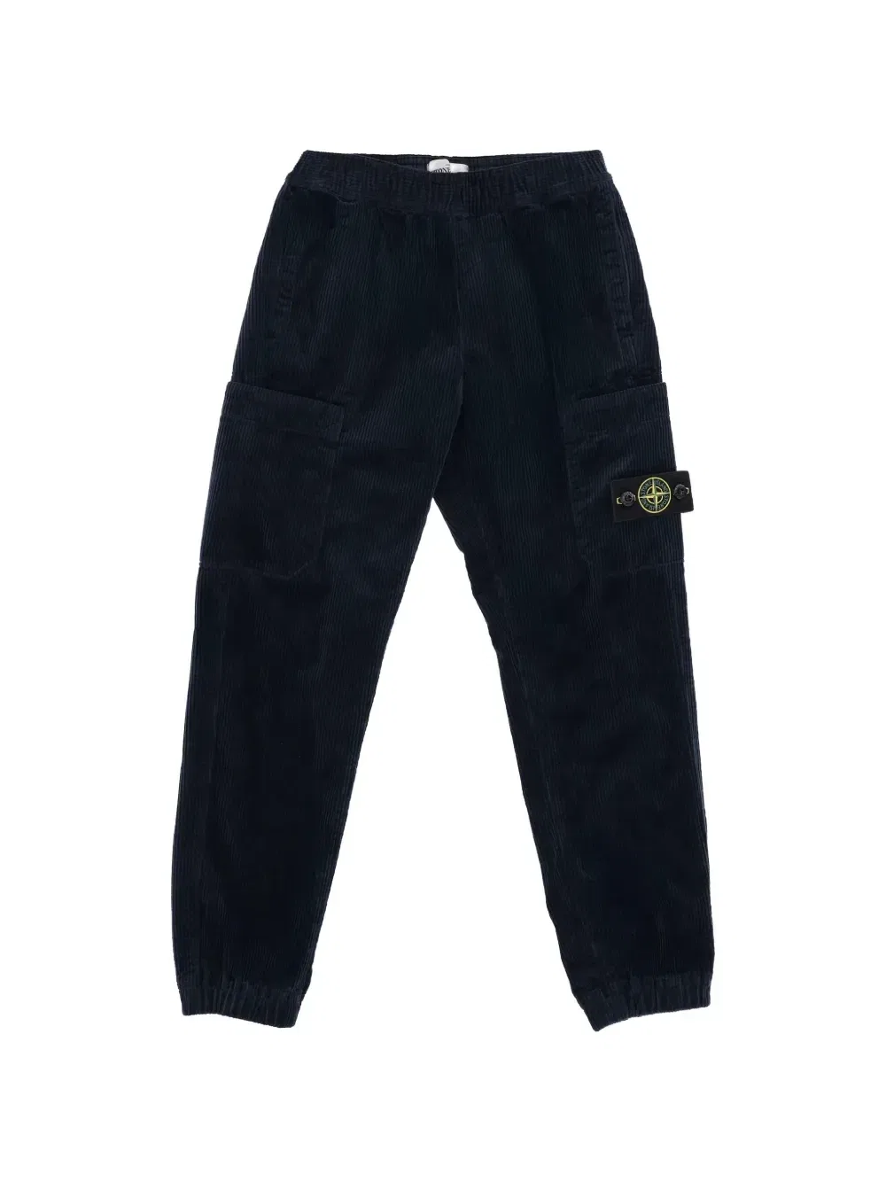 Вельветовые брюки-карго с нашивкой в виде компаса Stone Island Junior, синий