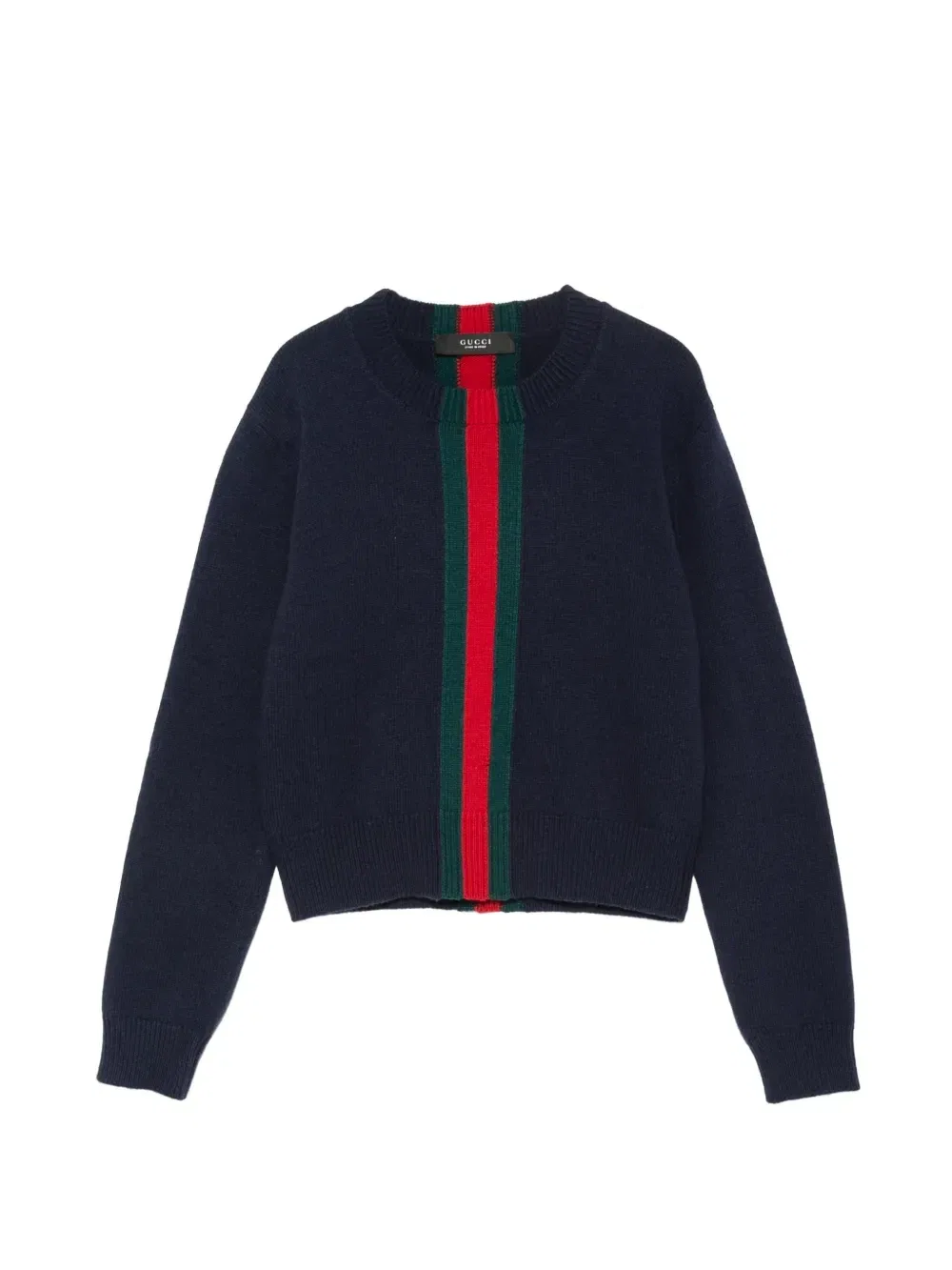 Шерстяной свитер Web-stripe GUCCI, синий