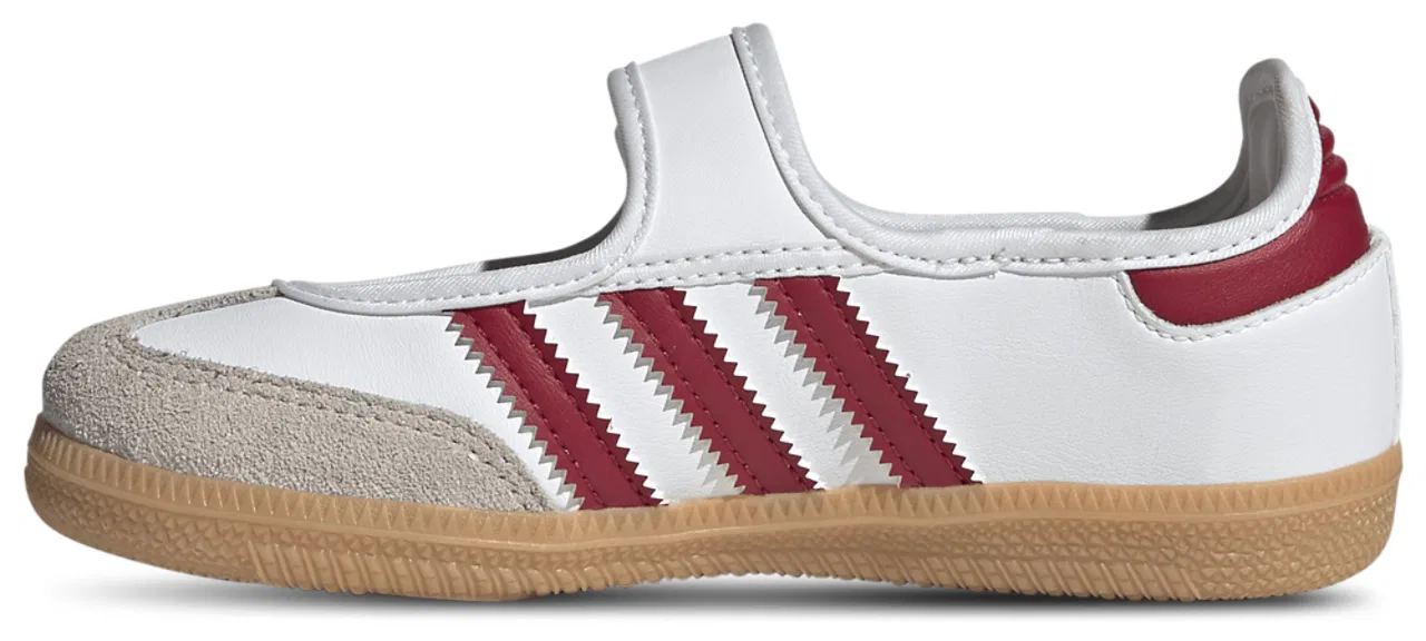 Кроссовки для девочек Samba Jane Adidas, цвет Footwear White/Gum/Team Victory Red — фото 2