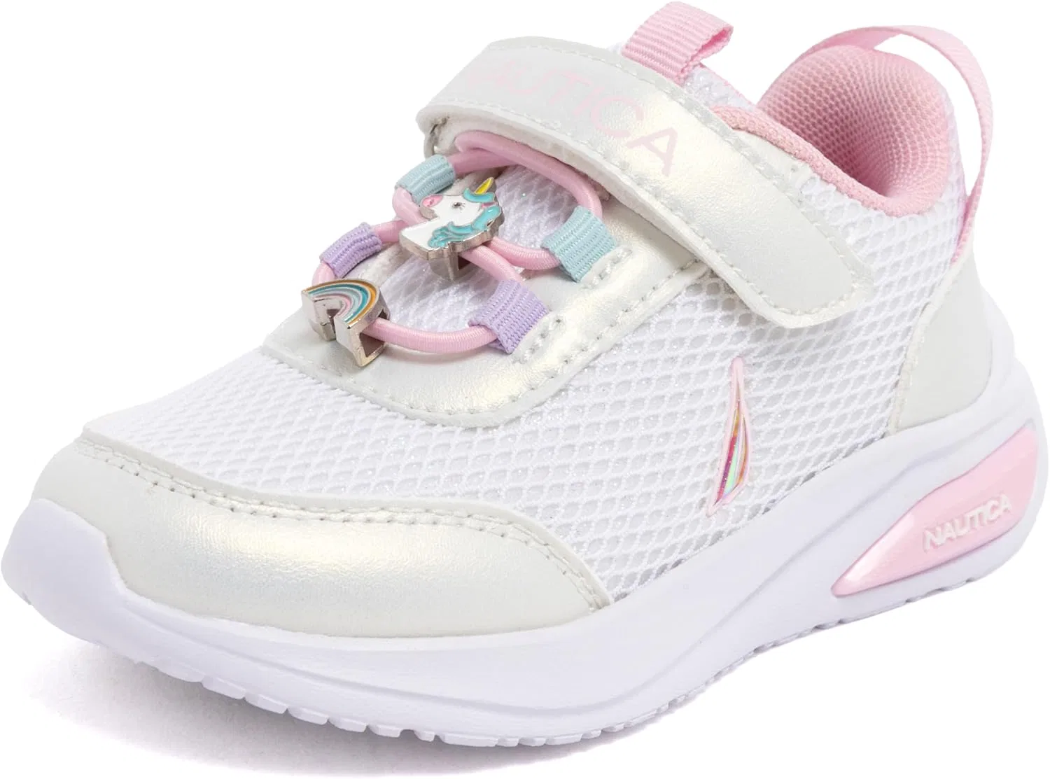 Детские кроссовки с регулируемым ремешком Nautica, White Pink-Seti